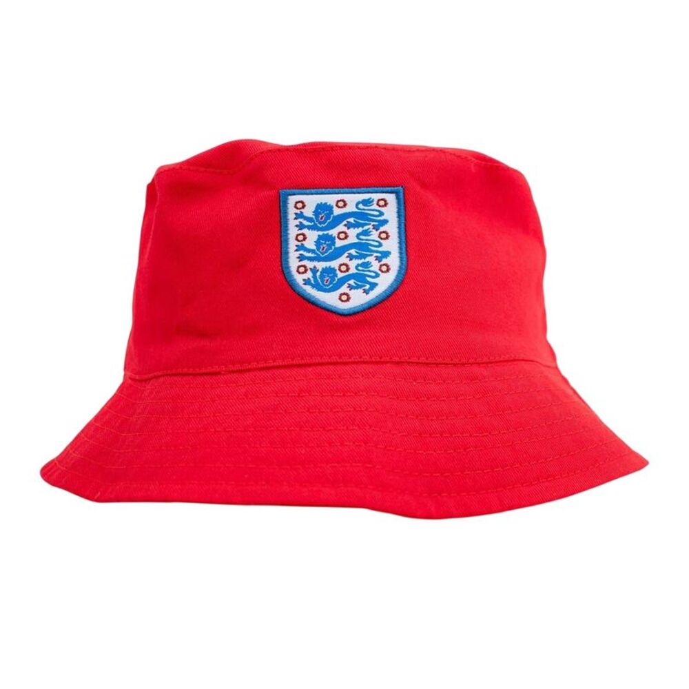 England Unisex Adult Camouflage Fabric Bucket Hat / Red/White